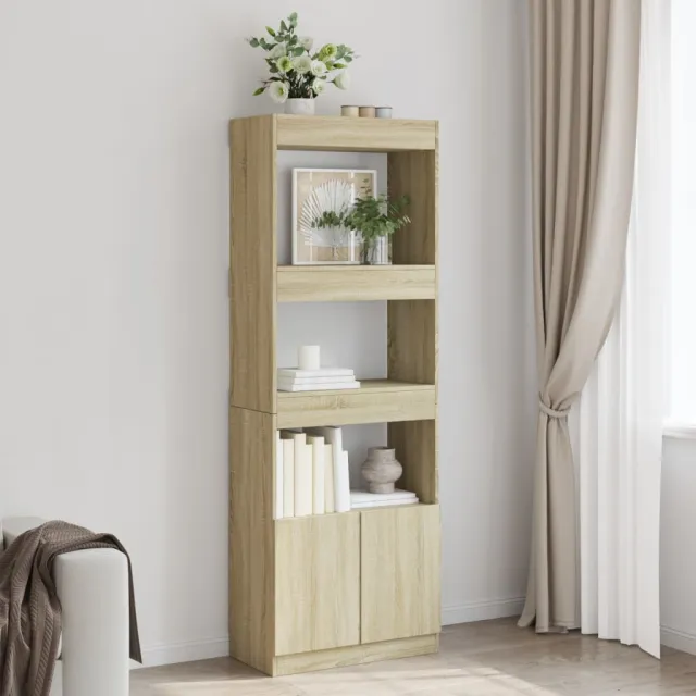 vidaXL Hoge kast 63x33x180 cm bewerkt hout sonoma eikenkleurig, foto 2