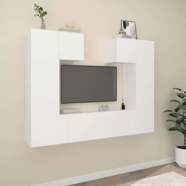 vidaXL 6-delige Tv-meubelset bewerkt hout wit, foto 2