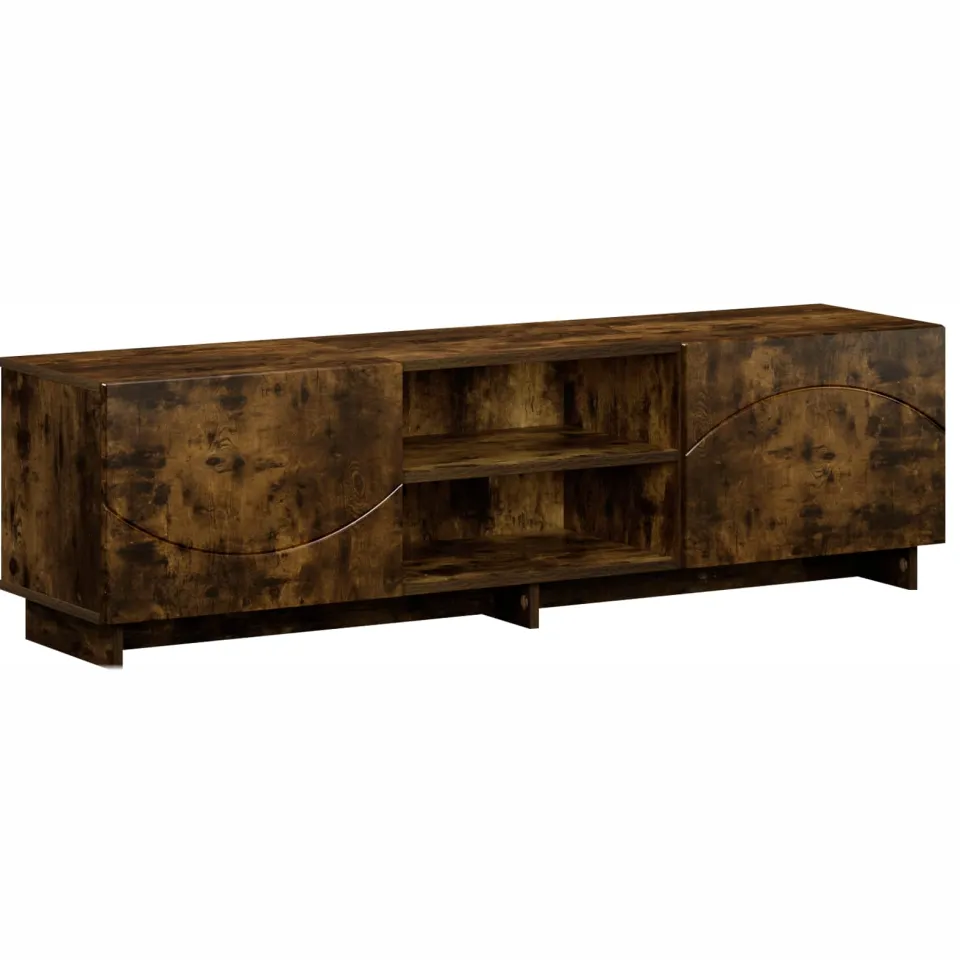 vidaXL TV-standaard 140 x 34,5 x 40 cm Gerookt eiken Bewerkt hout, foto 3