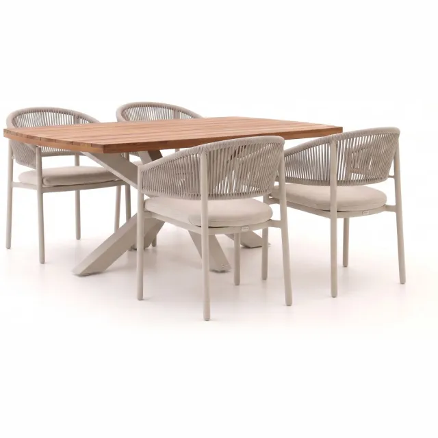 Bellagio tuinmeubelen Bellagio Panaro/Induno Deens Ovaal 180cm dining tuinset 5-delig stapelbaar bruin, foto 2