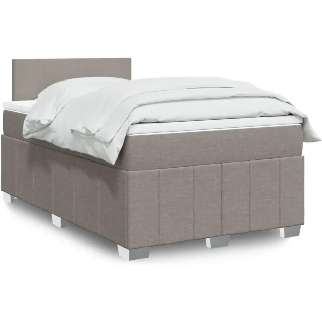 vidaXL Boxspring met matras stof taupe 120x200 cm