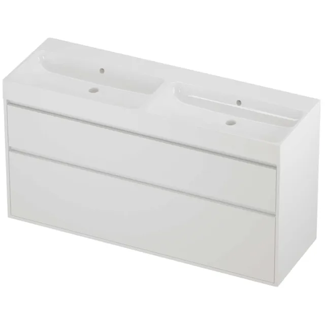 Proline Podium Badmeubelset Polystone Loft 140x46x75 cm Glans Wit Mat White