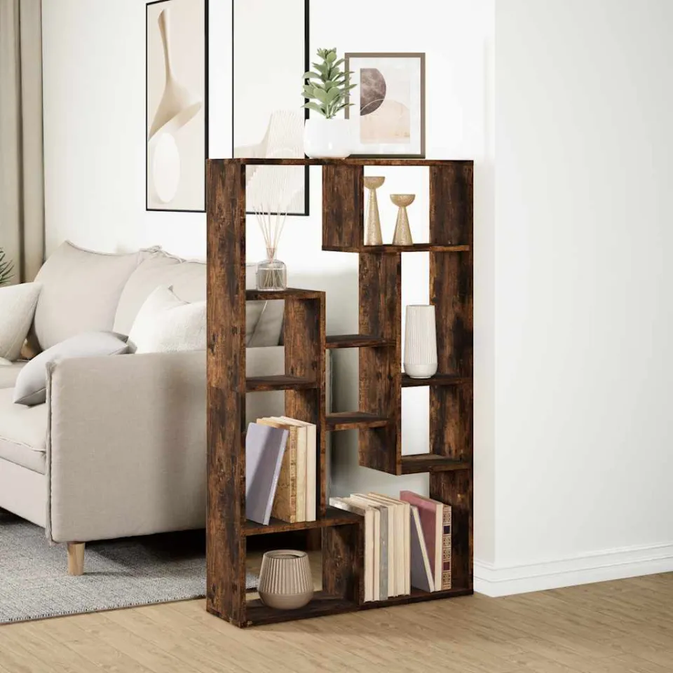 vidaXL Boekenkast 72x20x120,5 cm bewerkt hout gerookt eikenkleurig, foto 3