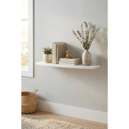 Duraline Csr Wandplank Xs2 - Gebogen Warm Wit - 18mm 80x23,5cm - Fsc-gecertificeerd Hout