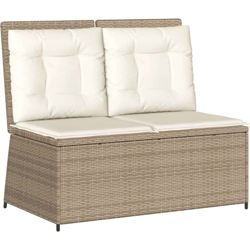 vidaXL Tuinbank Beige poly rattan