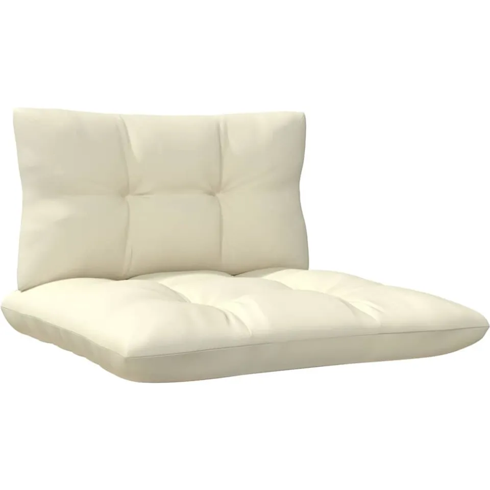 vidaXL 8-delige Loungeset met crèmekleurige kussens grenenhout, foto 4