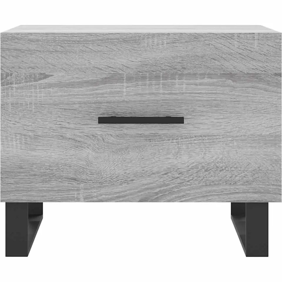 vidaXL Salontafel 50x50x40 cm bewerkt hout grijs sonoma eiken