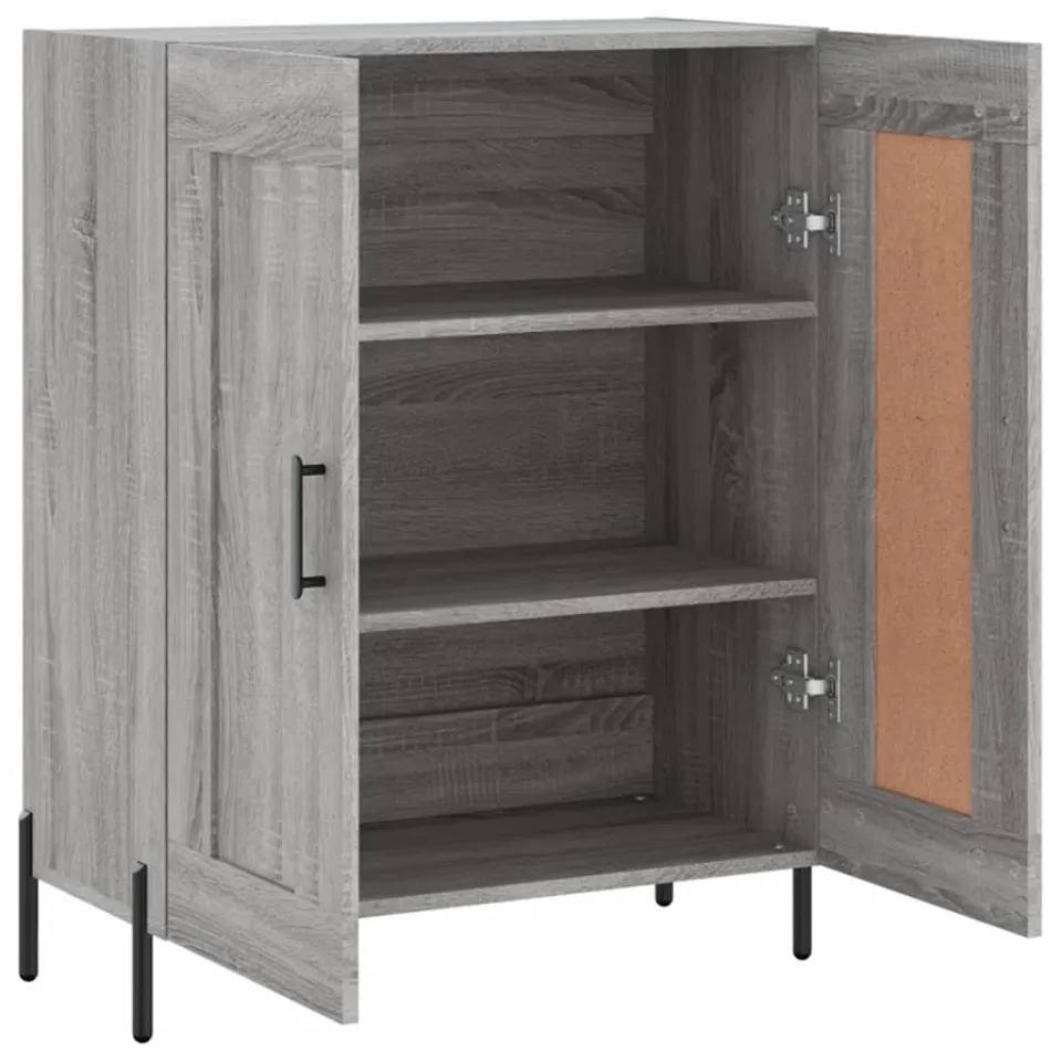 vidaXL Dressoir 69,5x34x90 cm bewerkt hout grijs sonoma eikenkleurig, foto 4