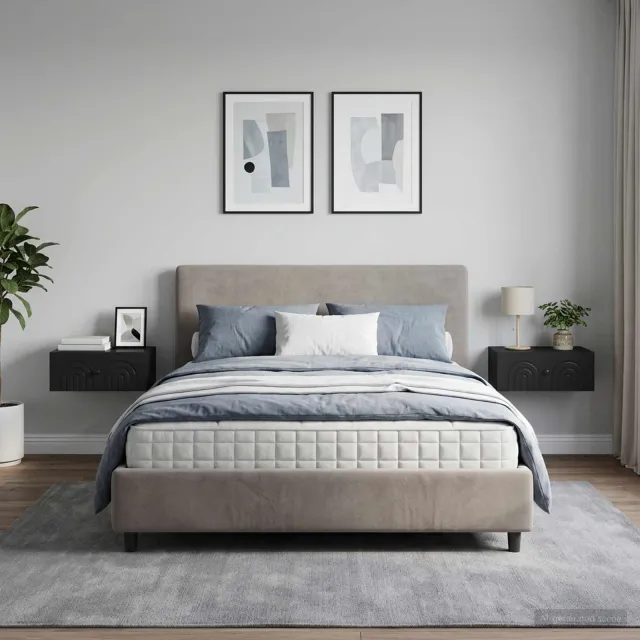 vidaXL Wandbeugel Bedkast 2 st Zwart 49 x 34,5 x 20 cm Bewerkt hout