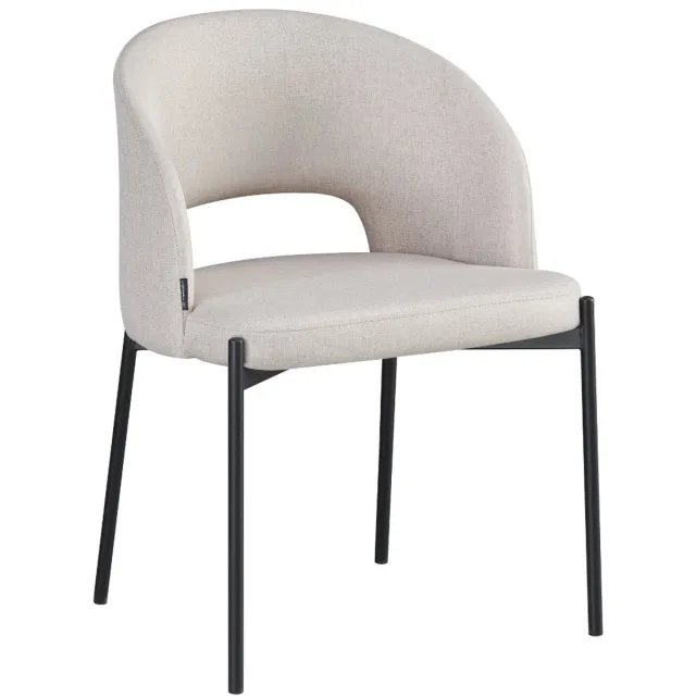 ExitoDesign SIENA - Eetkamerstoel - Tapijt - Beige - Stalen Frame Beige;Zwart