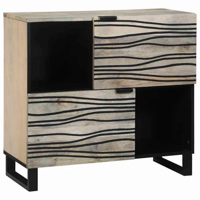 vidaXL Dressoir Wit 80 x 33 x 75 cm massief mangohout