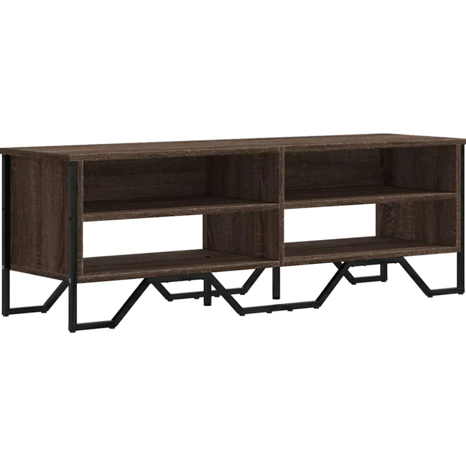vidaXL Tv-meubel 122x34x41 cm bewerkt hout bruin eikenkleurig