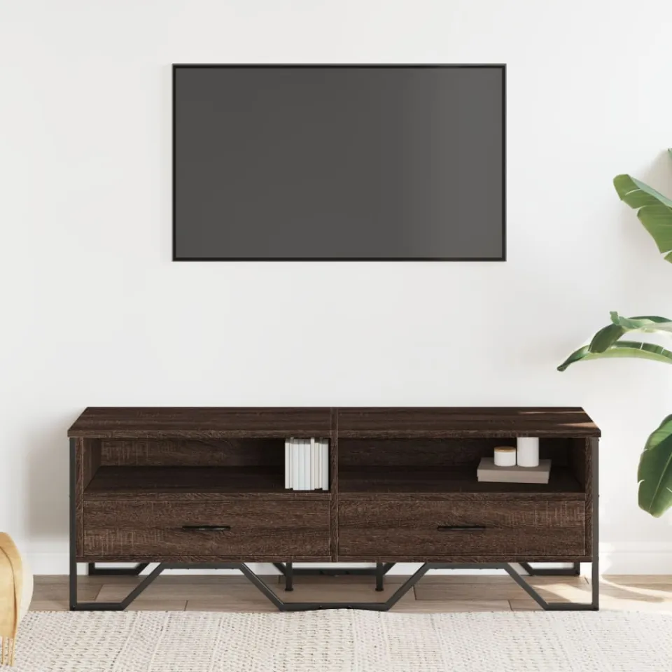 vidaXL Tv-meubel 122x34x41 cm bewerkt hout bruin eikenkleurig, foto 3