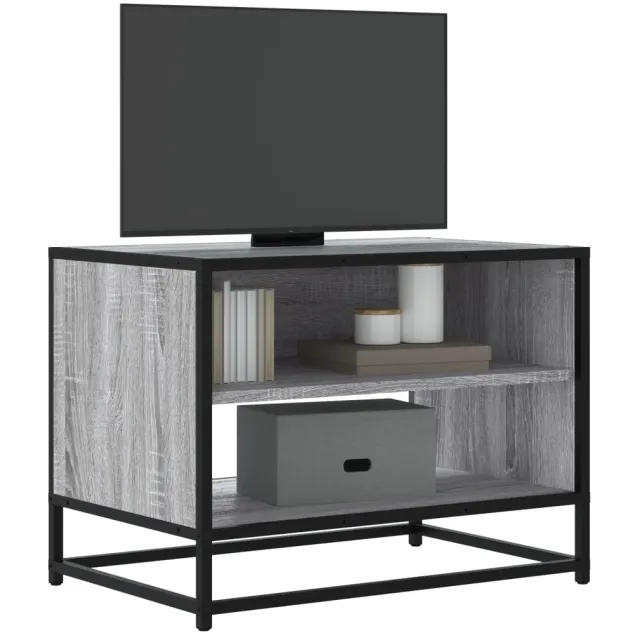 vidaXL Tv-meubel 61x40x46 cm bewerkt hout metaal grijs sonoma eiken