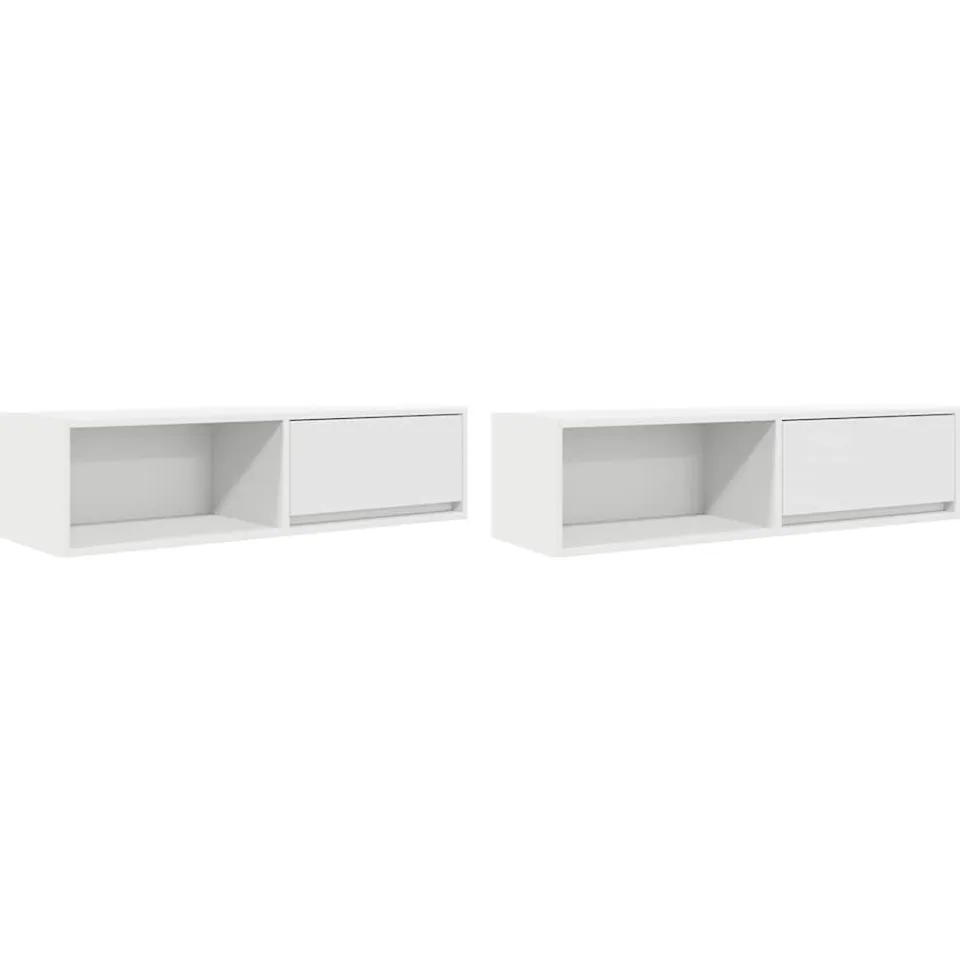 vidaXL Tv-meubelen 2 st 100x31x25,5 cm bewerkt hout wit