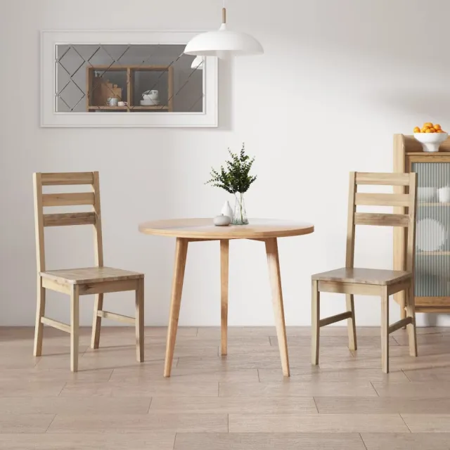 vidaXL Eetkamerstoelen 2 st massief acaciahout bruin, foto 2