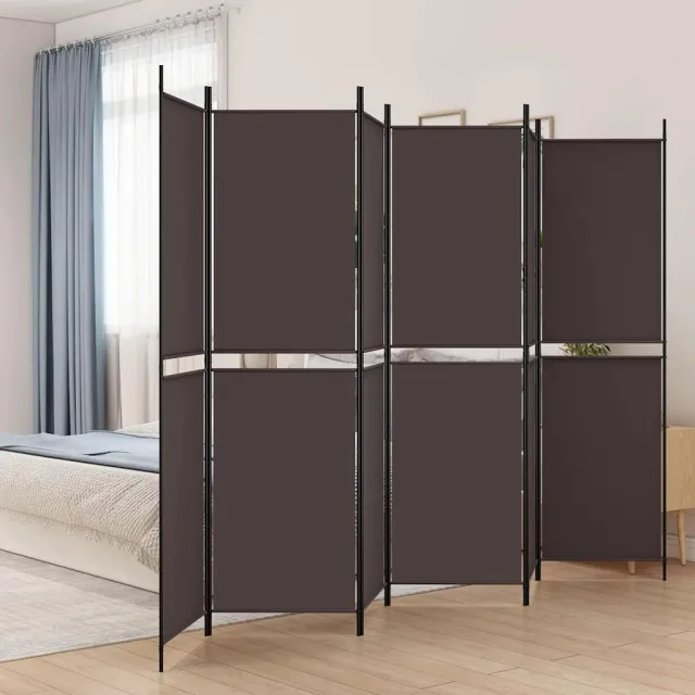 vidaXL Kamerscherm met 6 panelen 300x200 cm stof bruin, foto 2