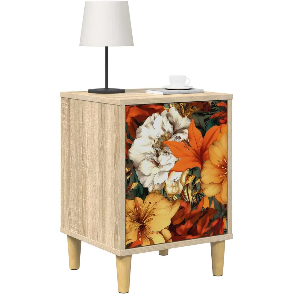 vidaXL Nachtkastje GENNEP Sonoma Eiken 36 x 33 x 50 cm Bewerkt hout Bruin