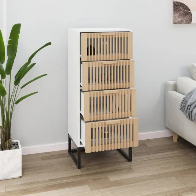 vidaXL Hoge kast 40x30x95 cm bewerkt hout Wit