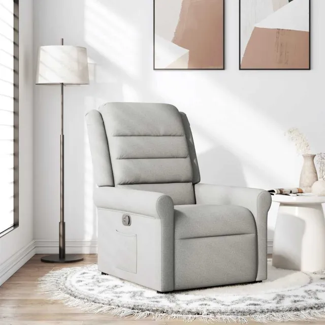 vidaXL Fauteuil verstelbaar stof wolk grijs