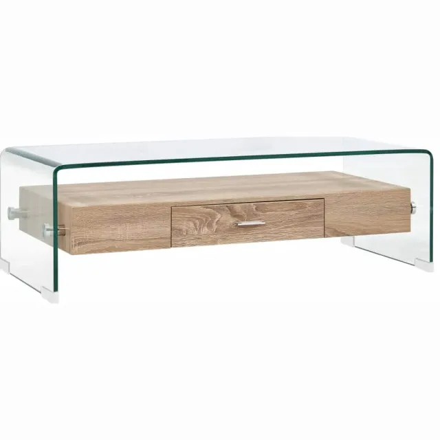 vidaXL Salontafel 98x45x31 cm gehard glas transparant transparent