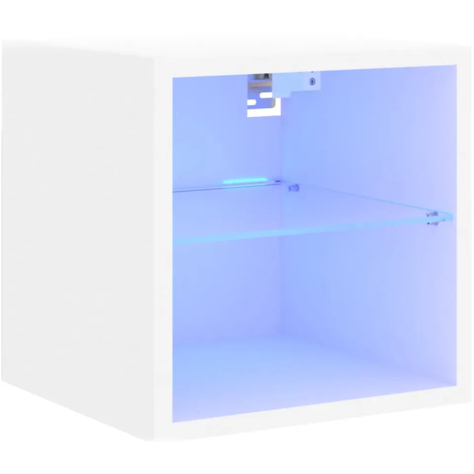 vidaXL Tv-meubel met LED-verlichting 30x28,5x30 cm wit, foto 3