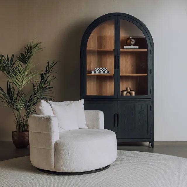 Tower Living Fauteuil Bolza Trenza 6 Ivory Draaibaar Wit