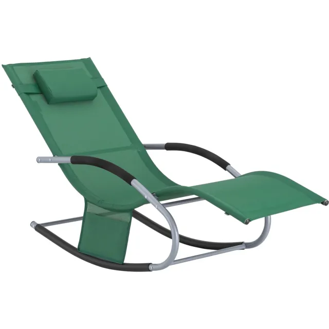 Happiq Ligstoel - Voor Tuin, Binnenplaats, Strand - Schommelend en Ademend - Groen