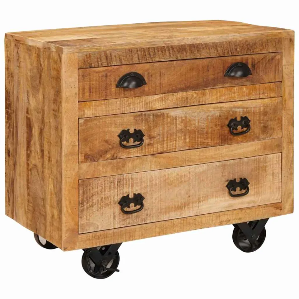 vidaXL Bijzetkast met lade Bruin 70 x 38 x 63 cm massief mangohout, foto 3