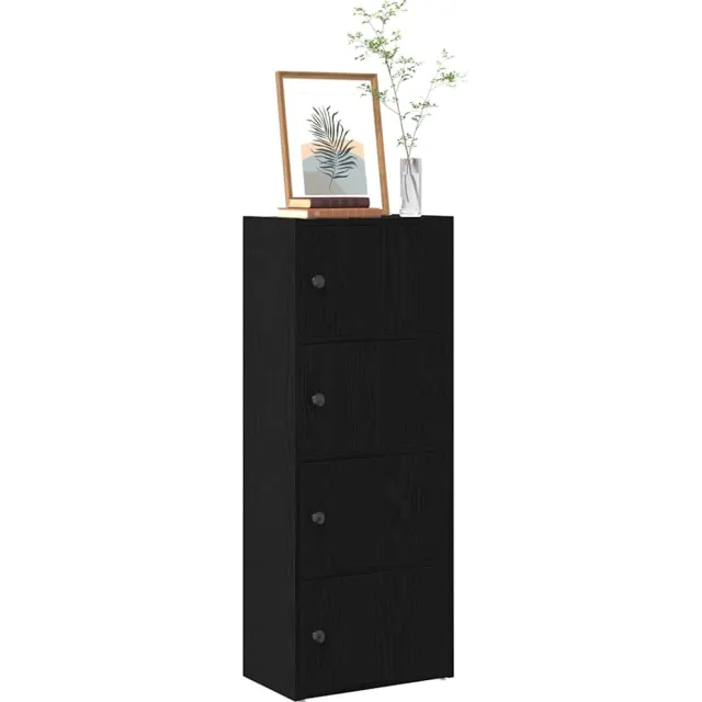 vidaXL Boekenkast 40x24x102 cm bewerkt hout zwart eikenkleurig