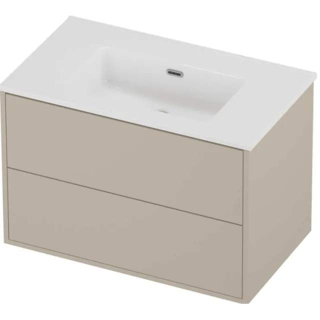Proline Tribute Badmeubelset Porselein Elegant 2 Laden 80x46x54 cm Glans Wit Soft Linen Beige