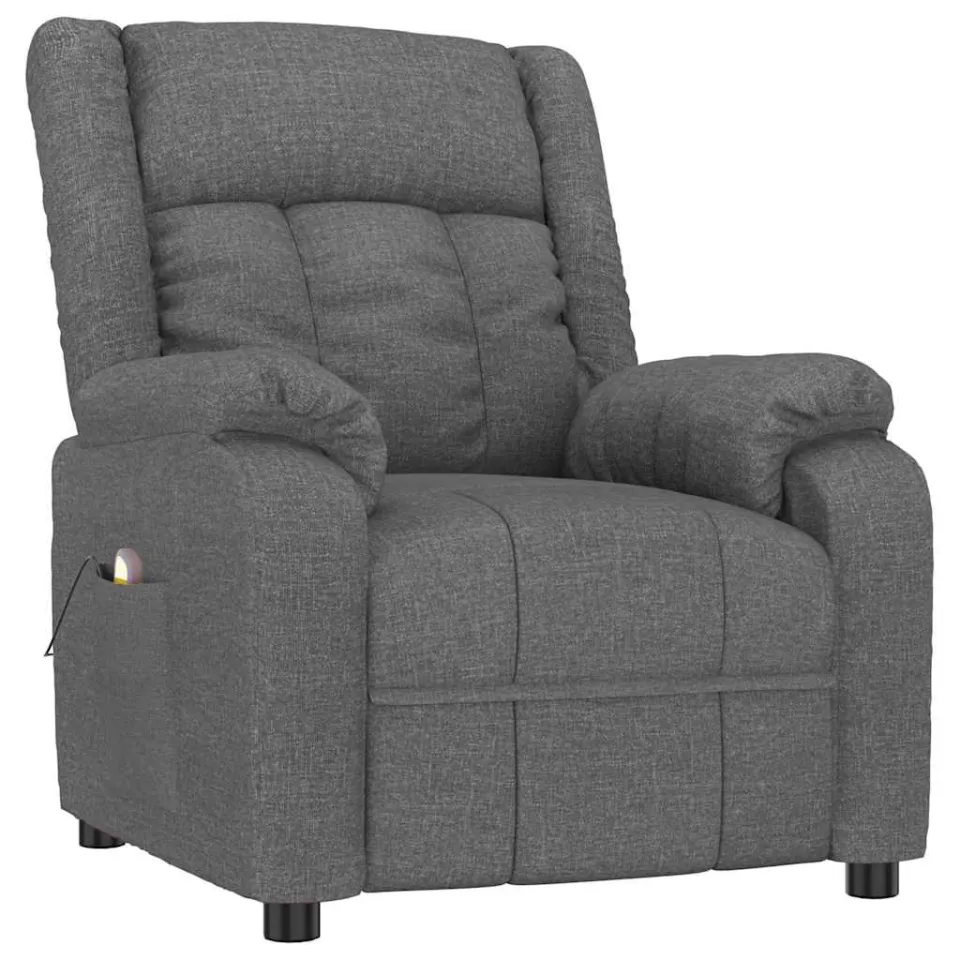 vidaXL Massagestoel stof donkergrijs grijs, foto 3