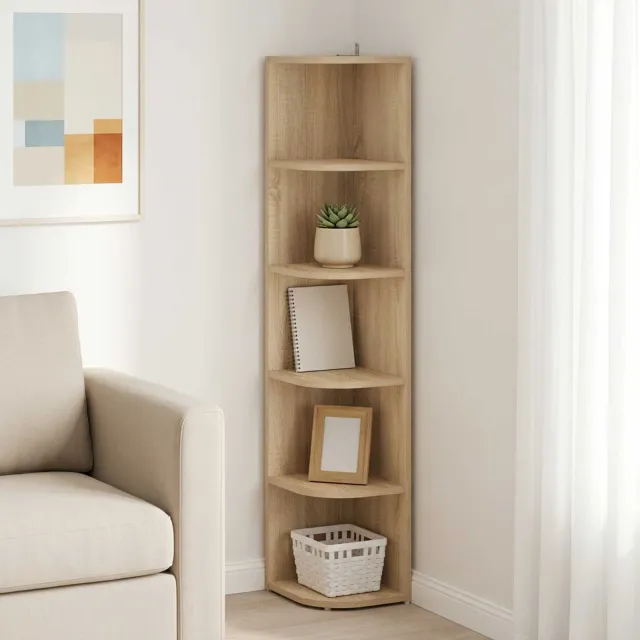 vidaXL Hoekrek 5-laags 25 x 31 x 131 cm Bewerkt hout Sonoma Eiken, foto 2