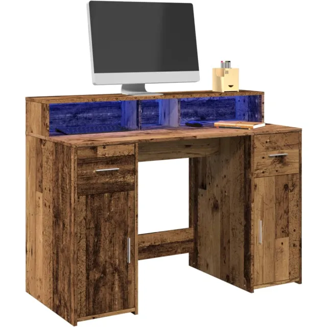 vidaXL Desk Oud hout 120 x 55 x 91 cm Engineered wood Bruin