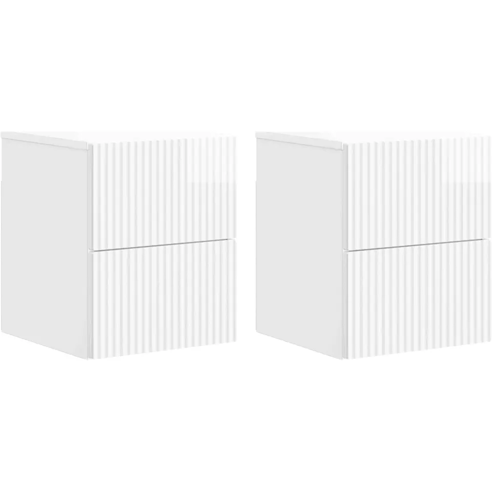 vidaXL Wandbeugel Bedkast 2 st Hoogglans Wit 33 x 34,5 x 40 cm, foto 3