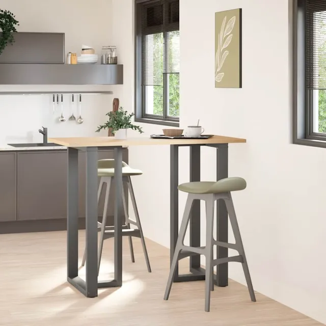 vidaXL Bartafelpoten 2 st T-vormig 60x35x(110-111) cm staal antraciet Anthraciet