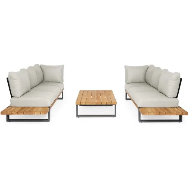 Suns Nardo sofa loungeset 3 delig soft grey mixed weave / matt royal grey SUNS Grijs