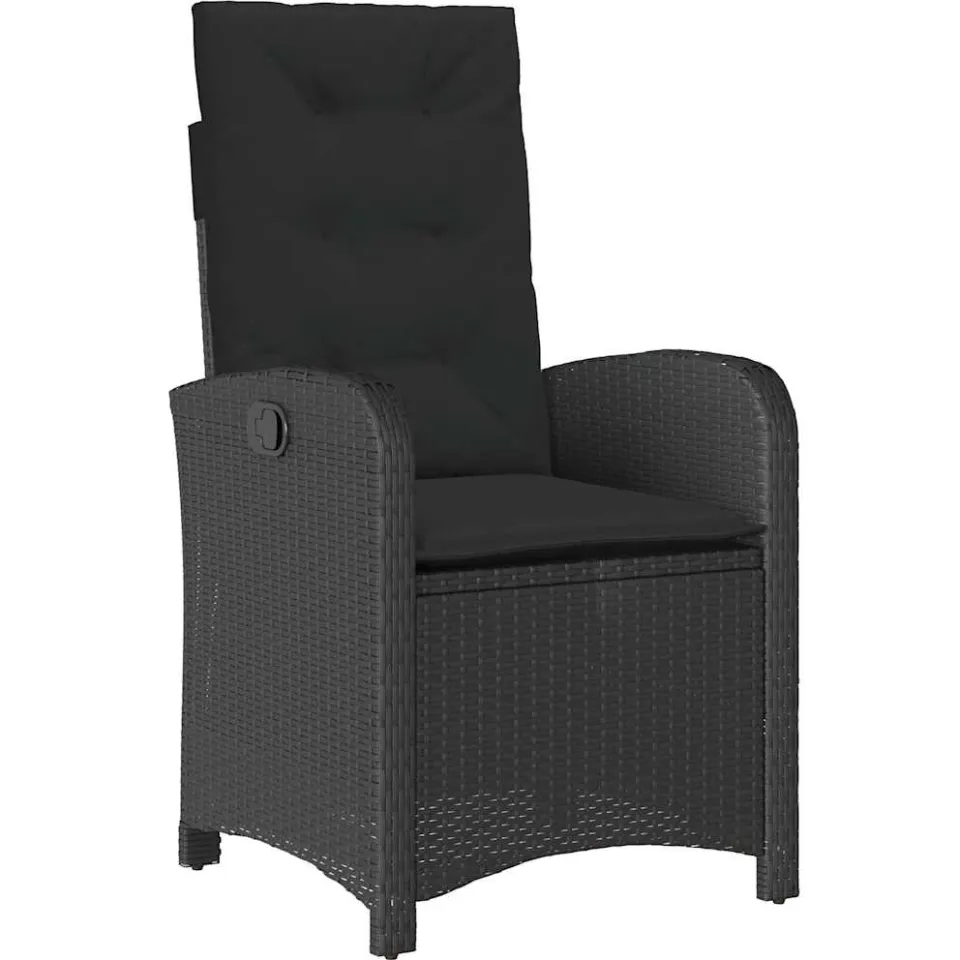 vidaXL 9-delige Tuinset poly rattan zwart