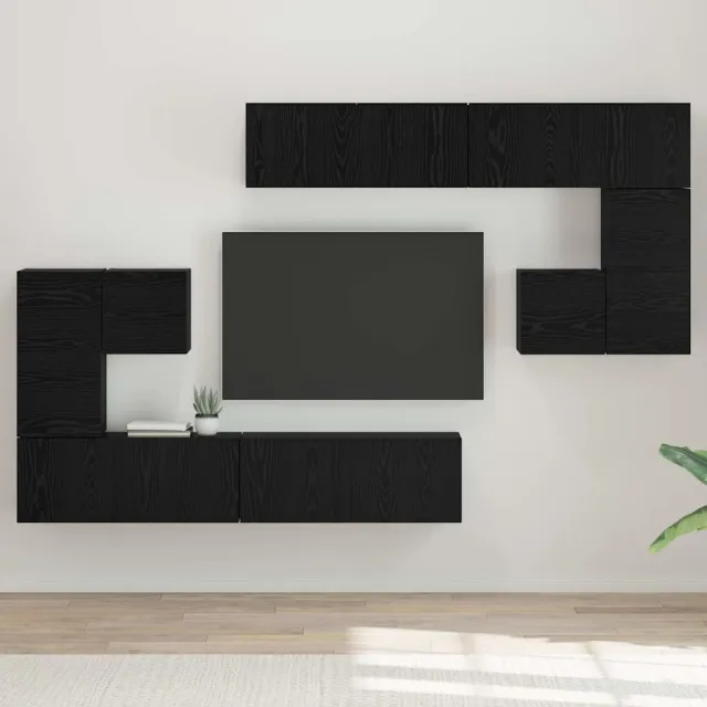 vidaXL TV Eenheden 4 st 80 x 30 x 30 cm Zwart Eiken, foto 2