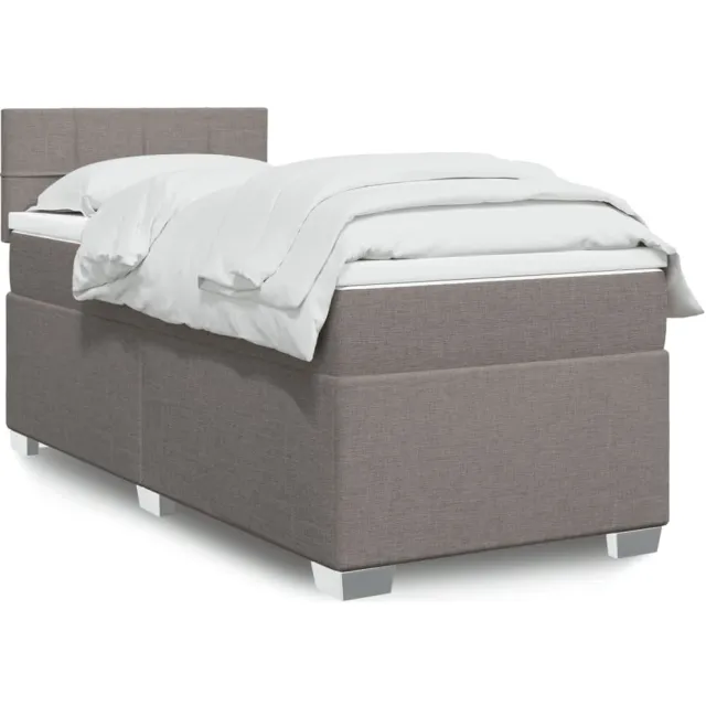 vidaXL Boxspring met matras stof taupe 80x200 cm