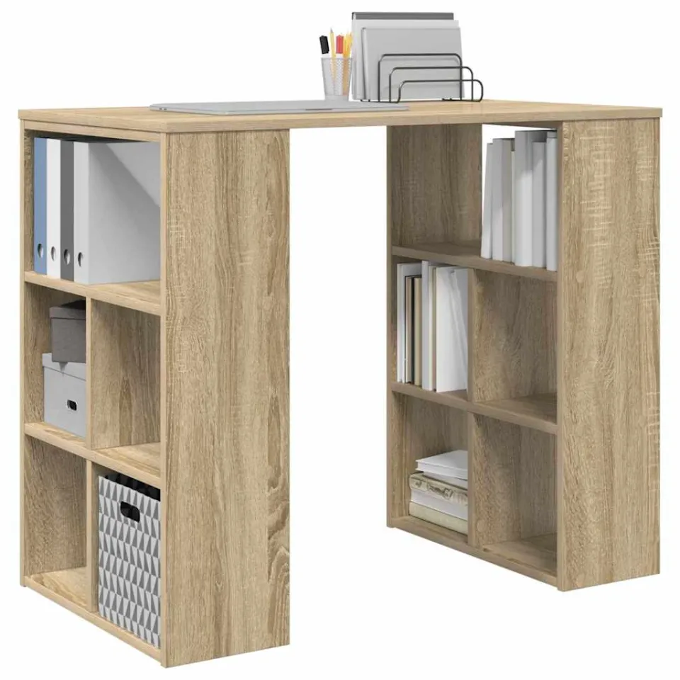 vidaXL Bureau Sonoma Eiken 90 x 50 x 75 cm Bewerkt hout Bruin