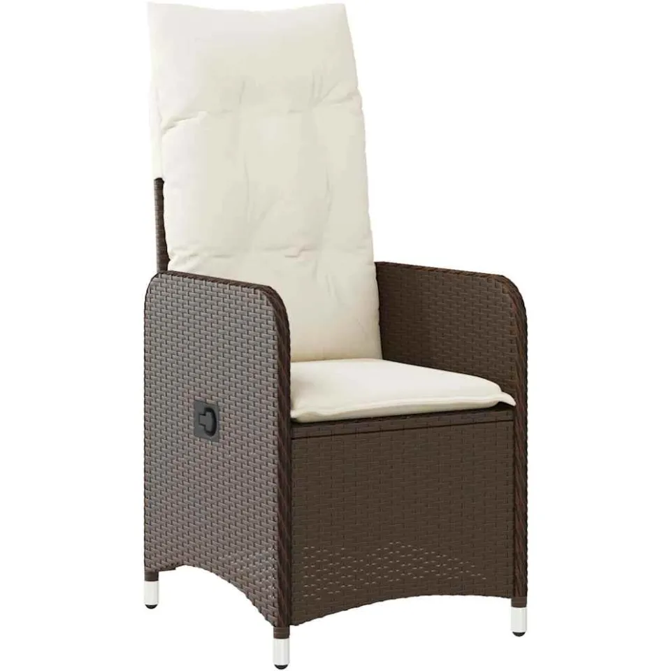 vidaXL 11-delige Bistroset met kussens poly rattan bruin