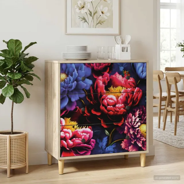 vidaXL Ladekast KIEL Donker pioenroosprint 66 x 36,5 x 75 cm Sonoma Bruin