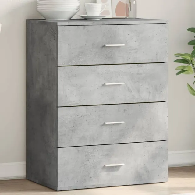 vidaXL Dressoir 60x39x80 cm bewerkt hout betongrijs grijs, foto 2