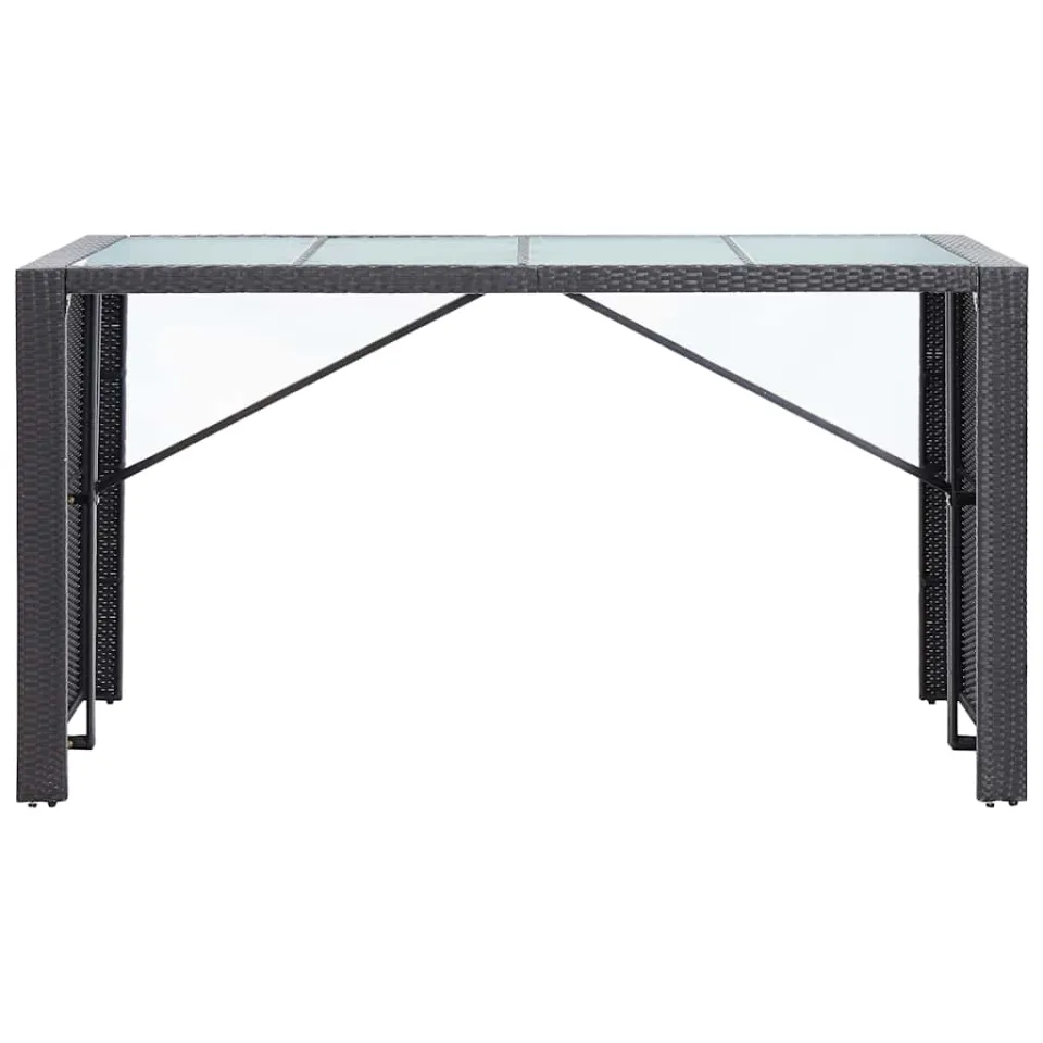 vidaXL 9-delige Tuinbarset poly rattan zwart, foto 3