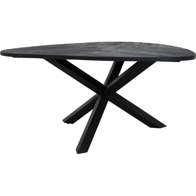 Tower Living Eettafel Trivero - Driehoek Zwart Hout - 150x150x78cm