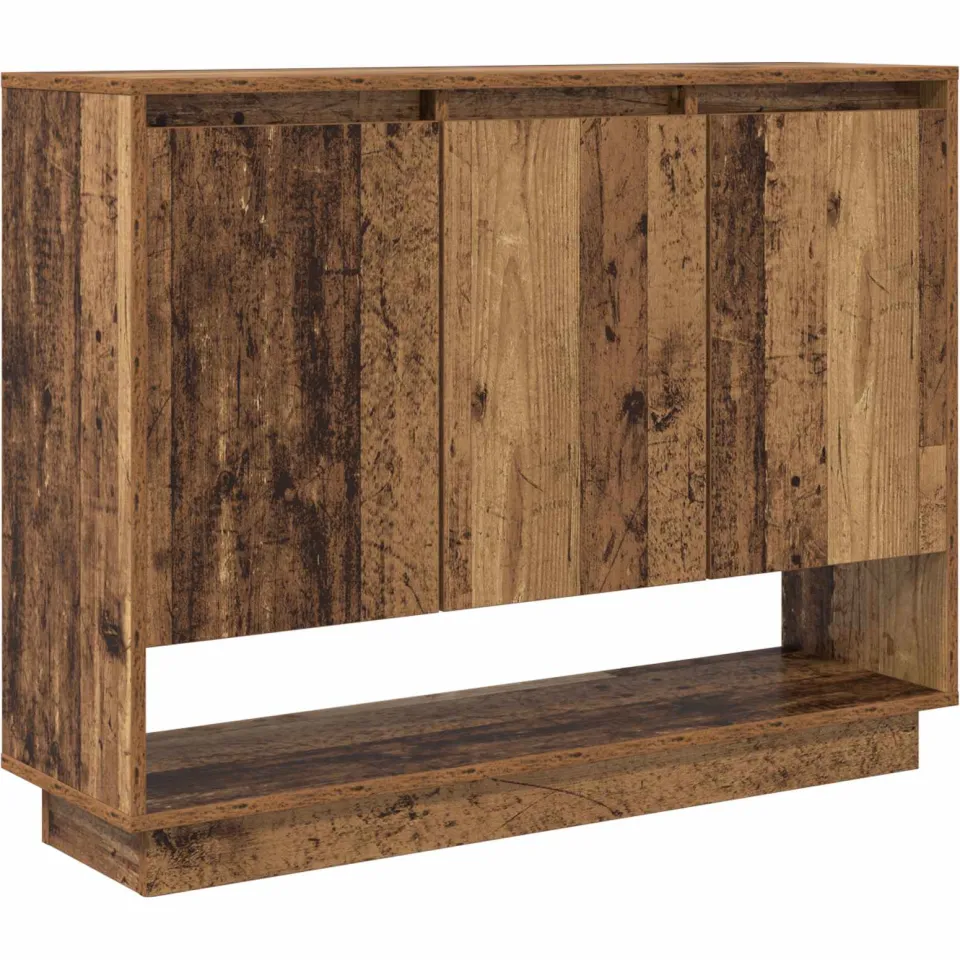 vidaXL Dressoir Oudhout 97 x 29 x 75 cm Bewerkt hout bruin, foto 3