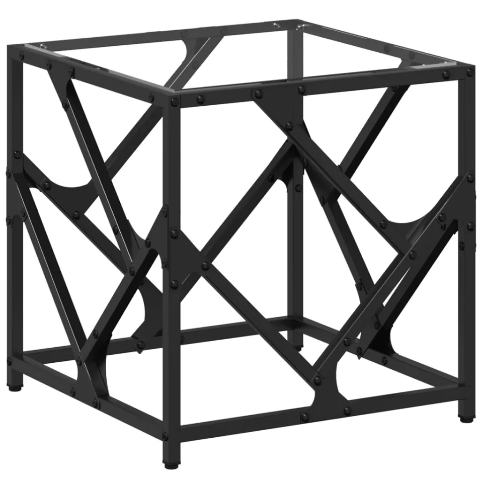 vidaXL Salontafel met transparant glazen blad 40x40x41 cm staal Transparent