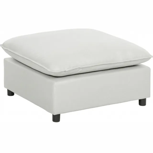 Homcom Voetenbank - Linnen (60% katoen, 40% polyester), multiplex - 75 x 75 x 40 cm - Grijs