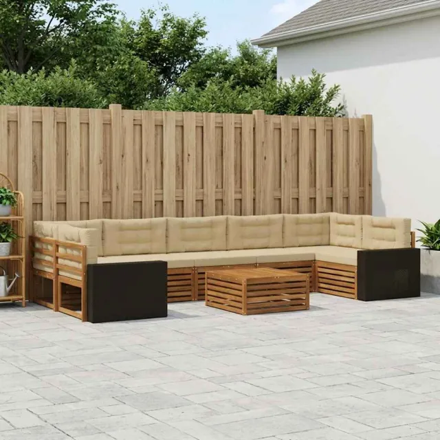 vidaXL Buiten bankenset 8 st 7-zits Natuurlijk en Beige
